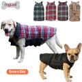 Manteau réversible de veste de chien d&#39;hiver classique matelassé à carreaux grands vêtements d&#39;animal familier